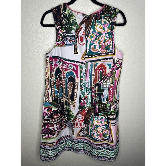 Anthropologie Dress Womens Medium Multicolor Sleeveless Scenic Paint Canvas Pink - Picture 5 of 5